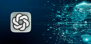 App icon with digital globe and data streams in teal blue