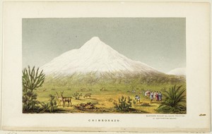 Chimborazo by George Baxter, created 1850, in Steel etching, aquatint, and stipple printed in purple, with block printing in colors, on wove paper. Download thi