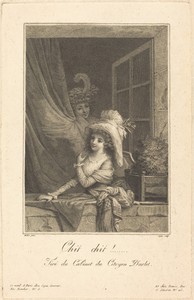 Chit chit by Jacques Louis Copia, in stipple engraving. Download this artwork as a high-resolution wallpaper for desktop, tablet, or mobile. — Jacques Louis Copia Wallpaper