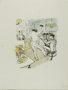 Chocolat Dancing by Henri de Toulouse-Lautrec, created published March 28, 1896, in Color lithographic reproduction of a photorelief print on grayish wove chine — Illustration Wallpaper