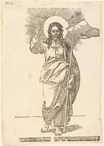 Christ by Jacques Stella, in woodcut on laid paper. Download this artwork as a high-resolution wallpaper for desktop, tablet, or mobile.