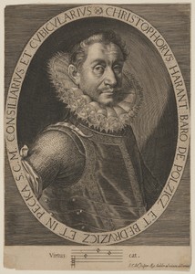 Christopher Harant by Aegidius Sadeler (II), in engraving. Download this artwork as a high-resolution wallpaper for desktop, tablet, or mobile.