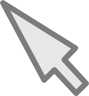 Gray computer cursor arrow on black background — Cursor PNG