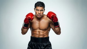 Canelo Alvarez dalam posisi bertahan tinju tradisional.