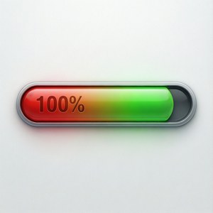 Ren UI-fremdriftslinje på 100%.