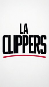 Minimalist typographic wallpaper with 'LA Clippers' in bold sans-serif font on white.