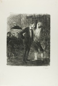 Cleared Out by Jean-Louis Forain, created July 1914, in Lithograph on ivory Japanese paper. Download this artwork as a high-resolution wallpaper for desktop, ta — Illustration Wallpaper