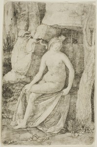 Cleopatra by Jacopo de' Barbari, created 1509/15, in Engraving on cream laid paper. Download this artwork as a high-resolution wallpaper for desktop, tablet, or — Jacopo de' Barbari Wallpaper