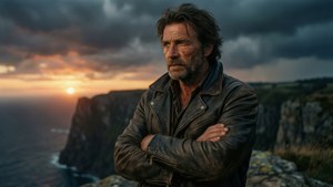 Pierre Fatoure i et dramatisk solnedgangslandskap