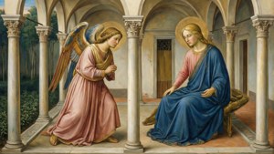 Fra Angelico Verkündigungsszene mit Erzengel Gabriel
