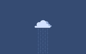 Ícone de nuvem gotejando código binário em fundo azul — Programming Papéis de Parede
