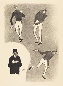 Clowns by Henri-Gabriel Ibels, created 1893, in lithograph. Download this artwork as a high-resolution wallpaper for desktop, tablet, or mobile. — Henri-Gabriel Ibels Wallpaper