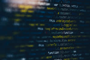 Glowing lines of computer code floating in a dark digital space. — Code Wallpaper