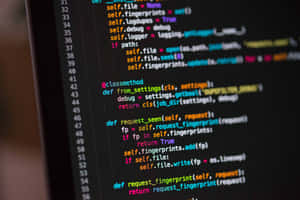 Close-up of Python code running on a computer screen. — Code Wallpaper