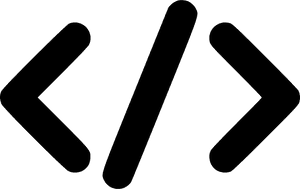 Sort vinkelparentes-symbol på hvid baggrund — Kodning Wallpapers