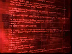 Red glowing digital code and binary streams on a dark computer screen. — Coding Picture