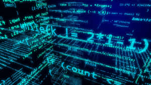 Glowing lines of computer code floating in a dark digital space. — Coding Picture