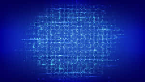Abstract digital data stream in blue pixels on dark background — Coding Picture