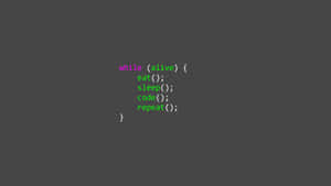 A simple code loop for eating sleeping coding and repeating displayed in green and pink text. — Coding Picture