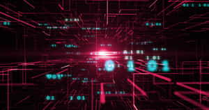 A glowing digital tunnel filled with binary code and neon lines. — Coding Picture