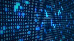 Binary code streams in blue on a dark digital display. — Coding Picture
