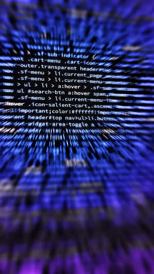 Dynamic blur of glowing digital code in blue and purple tones. — Coding Picture