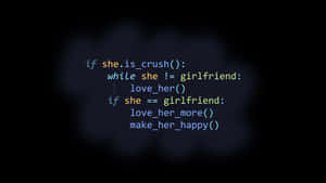 Code showing romantic pursuit logic with if and while statements. — Coding Picture