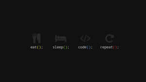 Developer life cycle icons: eat sleep code repeat on black background. — Coding Picture
