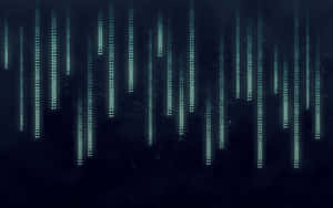 Glowing binary code streams falling in vertical lines against a dark background. — Coding Picture