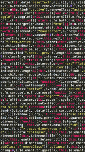 Glowing lines of computer code on a dark background.
