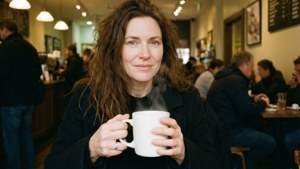 Ellie Nash enjoying a quiet coffee break. — Stacey Farber Picture