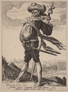 Colonel by Jacques de Gheyn (II), created 1587, in engraving on laid paper. Download this artwork as a high-resolution wallpaper for desktop, tablet, or mobile. — Jacques de Gheyn (II) Wallpaper