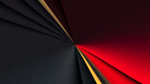 Arte digital abstracto con formas geométricas negras, rojas y doradas que irradian desde el centro. — Lindo Color Brillante Fondos de pantalla