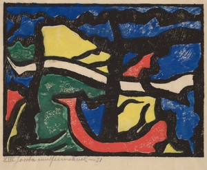 Composition by Jacoba van Heemskerck, created 1914/1915, in color woodcut on Japan paper. Download this artwork as a high-resolution wallpaper for desktop, tabl — Jacoba van Heemskerck Wallpaper