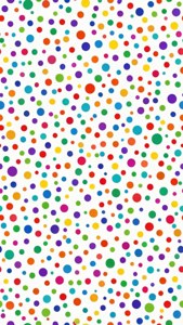 Percikan ceria dari titik-titik warna-warni seperti konfeti.