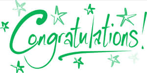 Green 'Congratulations!' text with star shapes for celebration. — Festive Background