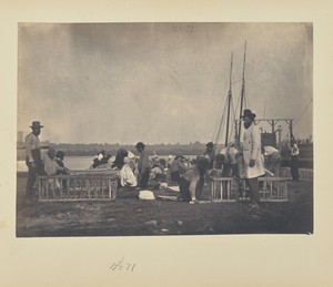 [Constructing blanket boats] by A. J. Russell, created July 1863. Download this artwork as a high-resolution wallpaper for desktop, tablet, or mobile. — Art Picture
