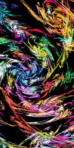 Remolino dinámico de trazos de pintura coloridos sobre fondo negro — Estética de la vida Fondos de pantalla