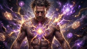 Arthur subisce una rottura del nucleo mana con crepe di luce ed energia