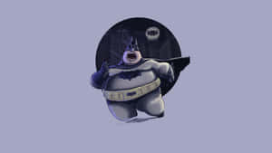 Buttede Batman brøler foran et vindue med bysilhuet. — Crazy Baggrunde