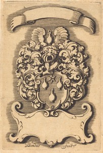 Crest by Michiel le Blon, in engraving. Download this artwork as a high-resolution wallpaper for desktop, tablet, or mobile. — Michiel le Blon Wallpaper