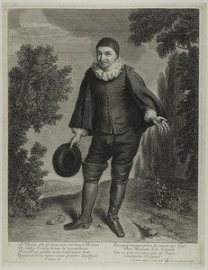 Crispin by Gerard Edelinck, created 1682, in Engraving on ivory laid paper. Download this artwork as a high-resolution wallpaper for desktop, tablet, or mobile. — Illustration Wallpaper