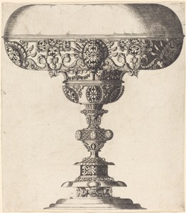 Cup by Wenzel Jamnitzer I, in etching. Download this artwork as a high-resolution wallpaper for desktop, tablet, or mobile.