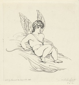 Cupido by Nicolaas Cornelis de Gijselaar, created 1827, in paper; etching. Download this artwork as a high-resolution wallpaper for desktop, tablet, or mobile. — Nicolaas Cornelis de Gijselaar Wallpaper