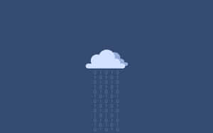 Cloud raining binary code on blue background — Programmer Wallpaper