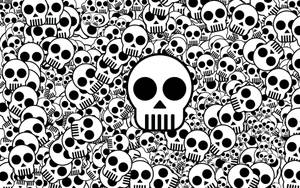 Wallpaper with repeating skull pattern in black and white — Cute Skeleton iPhone Picture
