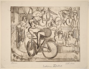 Cycle Race by Ernst Ludwig Kirchner, created 1926, in drypoint proof printed in brown-black ink and touched with graphite. Download this artwork as a high-resol — Ernst Ludwig Kirchner Wallpaper