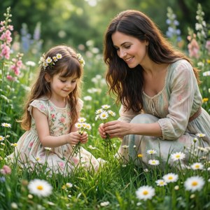 A magical spring moment between mother and daughter. — Mothers Day Background