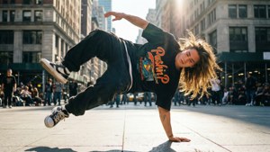 Dynamic street dancer in Pushin P tee. — Pushin P Picture