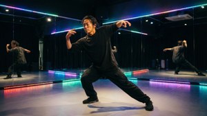 Shogo Itaya dansar med uttrycksfull rörelse.